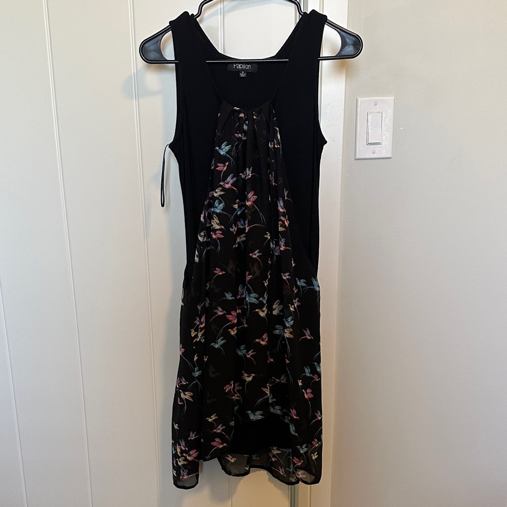 Black Floral Sleeveless Dress